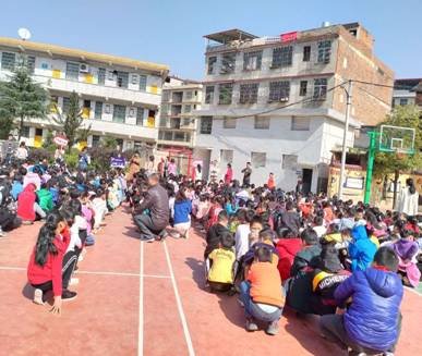 邵陽縣白倉中間完小大型消防應(yīng)急疏散演練