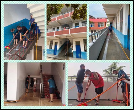 金稱市鎮(zhèn)中學全體行政大掃除迎接開學